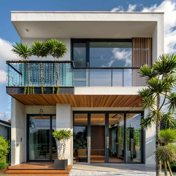 Masterpiece, high quality, best quality, authentic, super detail, outdoors, onestoreyvillaXL, aiaigroup, house style modern on the street ,stairs, white wall ,road,pavement, grass, trees, sky, cloud, (daylight:1.1)
