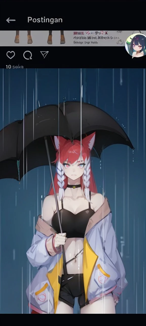 a girl，neon hair，（Double tail），heterochromatic pupils，Long sleeves with off-the-shoulders，（Robotic arm），Floating state，naughty expression，Digital background，Avatars，AI，High quality 4K，detailed details