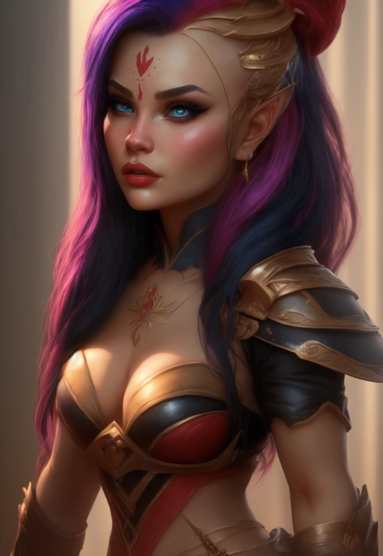 She somehow Belongs on a sticker edition yet featured on artstation and trending on zbrush central at the same time
