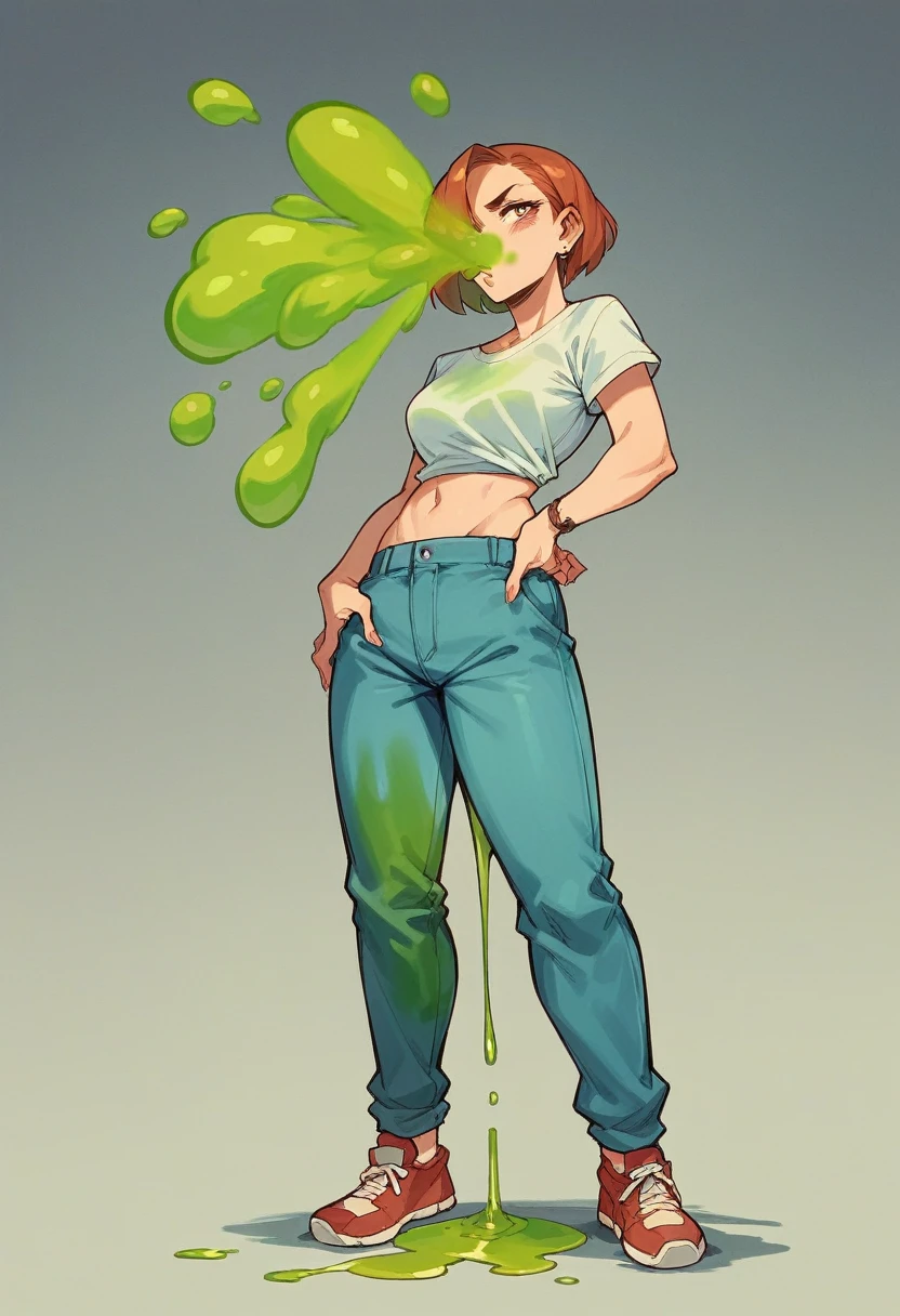 1girl, (((liquid fart in pants)))