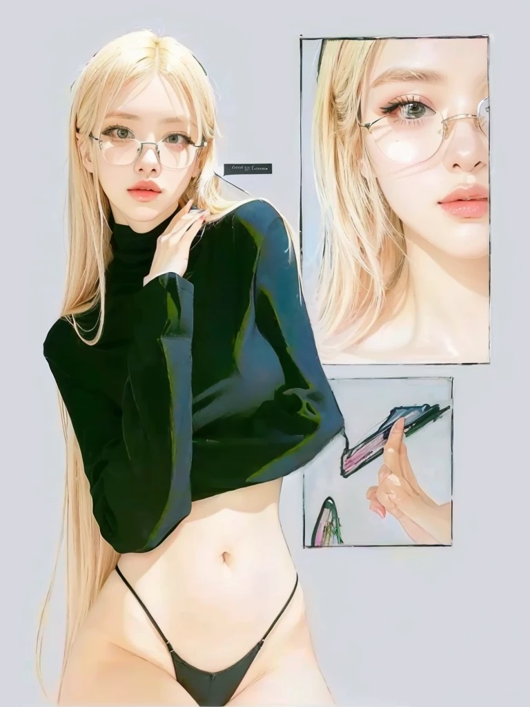 a drawing of a woman With glasses and a black top, oc commission, With glasses, in bowater art style, Inspired by Harumi Hironaka, high quality colored sketch, highly detailed exquisite fanart, urban girl fanart, fully dressed. sexy painting, High quality fanart, a hyperrealist , hyperrealist , realist