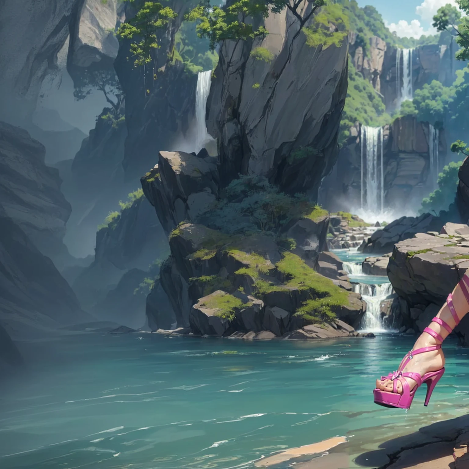(((river))),(((water fall)))