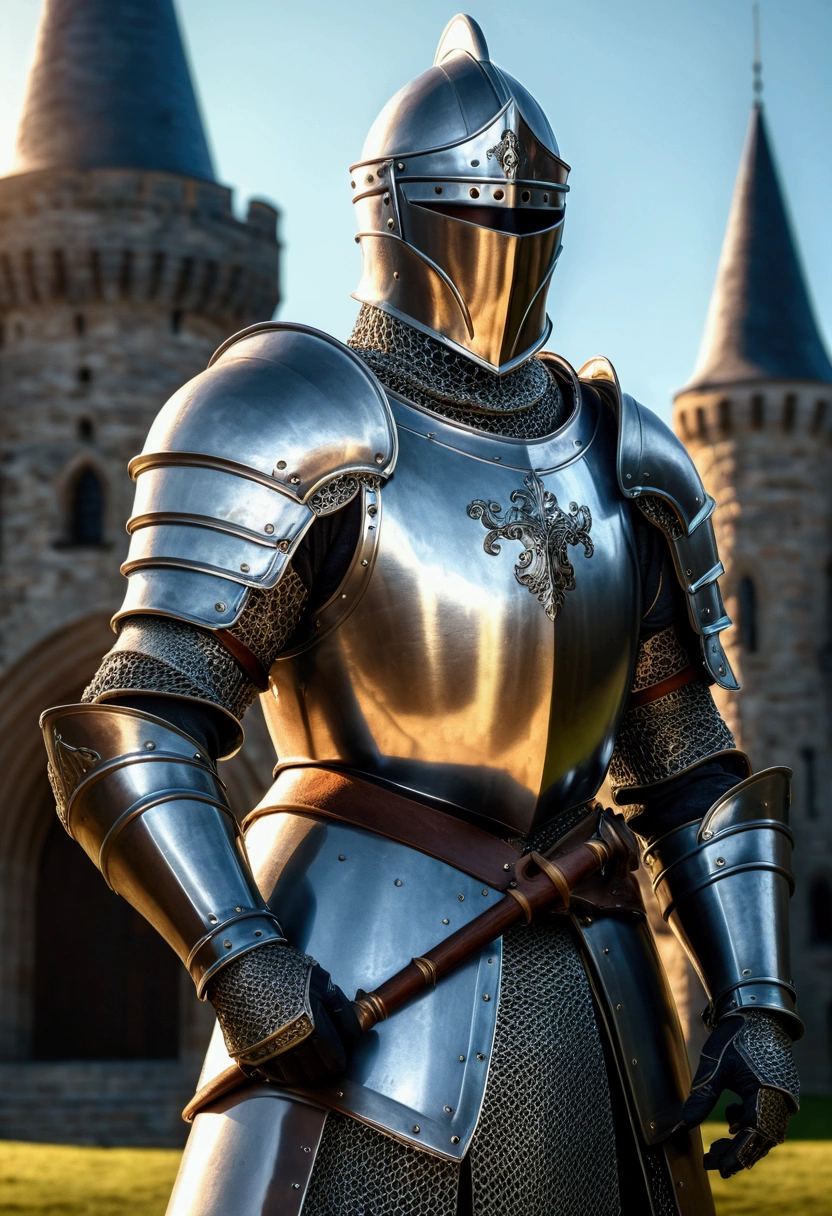 a knight in shining armor, highly detailed, intricate armor, epic fantasy, cinematic lighting, dramatic pose, grand castle in the background, glowing sword, powerful, majestic, (best quality,4k,8k,highres,masterpiece:1.2),ultra-detailed,(realistic,photorealistic,photo-realistic:1.37),dramatic lighting,cinematic composition,heroic,digital art,concept art