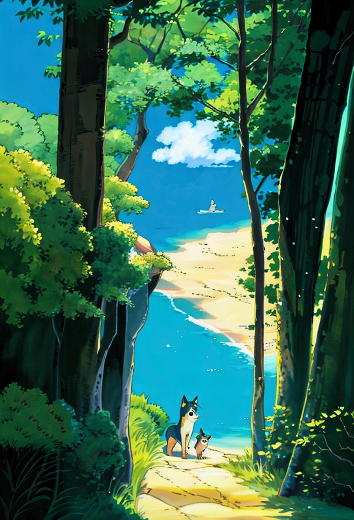 Ghibli Seaside Shiba Inu