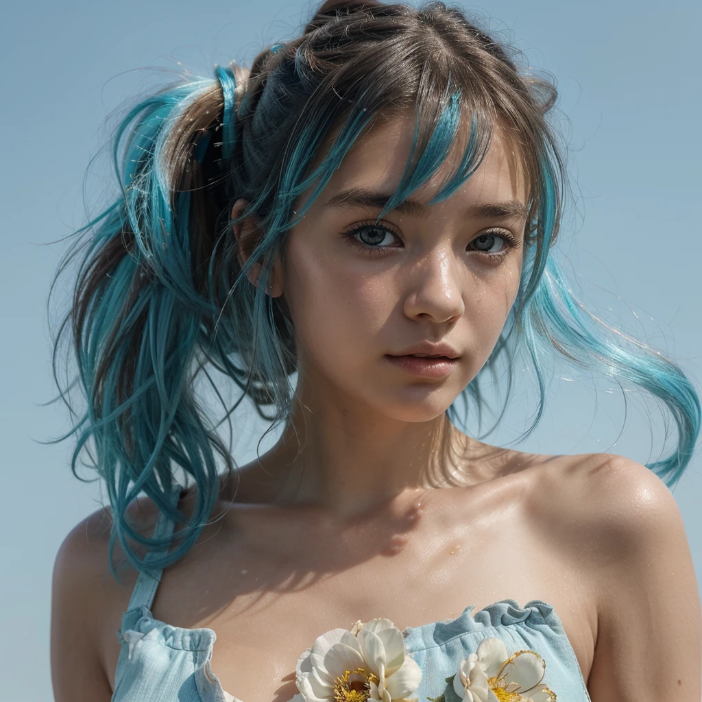 (masterpiece), (best quality), (ultra detailed),(disheveled hair),(illustration), (1girl), (Fashionable clothing), standing, Fashion model, looking at viewer, (interview), (simple background),beautiful detailed eyes, delicate beautiful face, Floating,(high saturation),(colorful splashes),colorful bubble,(shining), focus on face, ponytail, kamisato ayaka, light blue hair, bangs, hair ring, floating flowers, floating hairs, (shining), best lighting, best shadow,