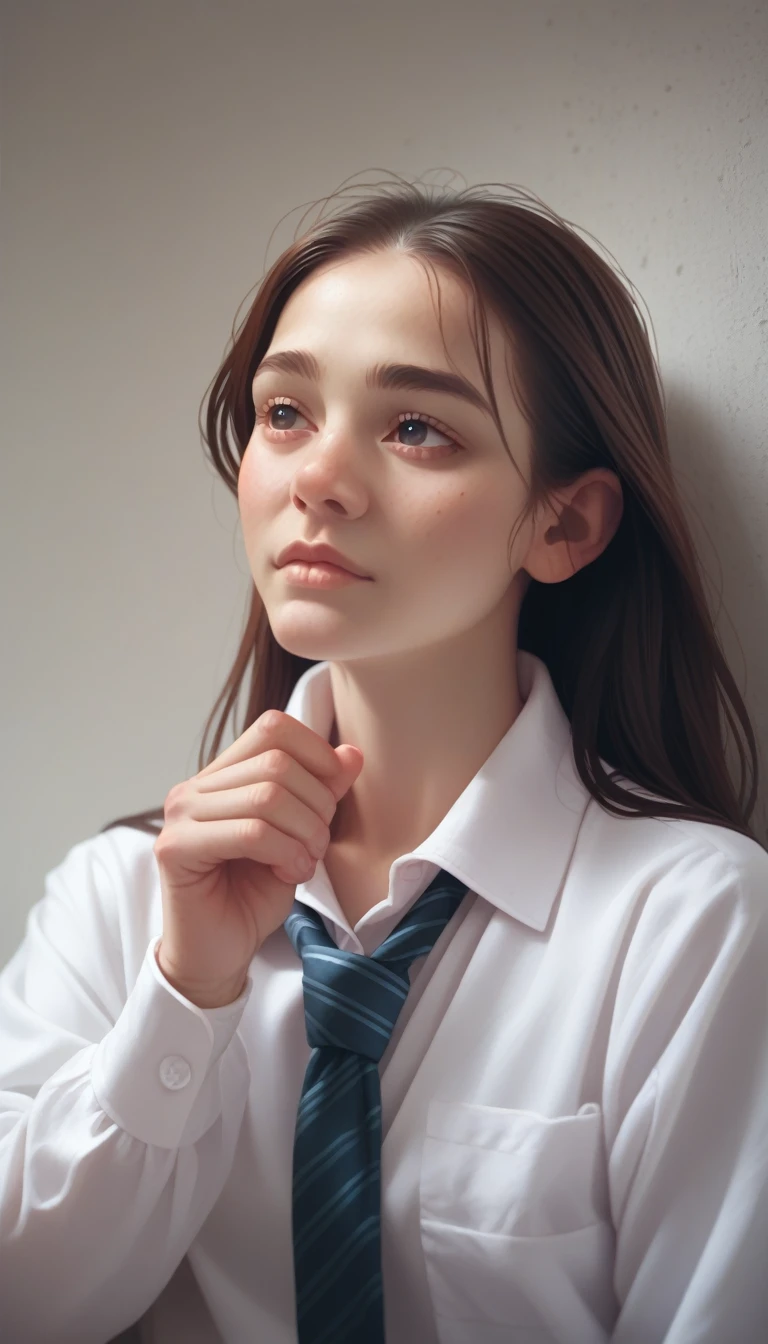 score_9_up, score_8_up, score_7_up, 1 Girl, calm, Shut up, Collared shirt,,