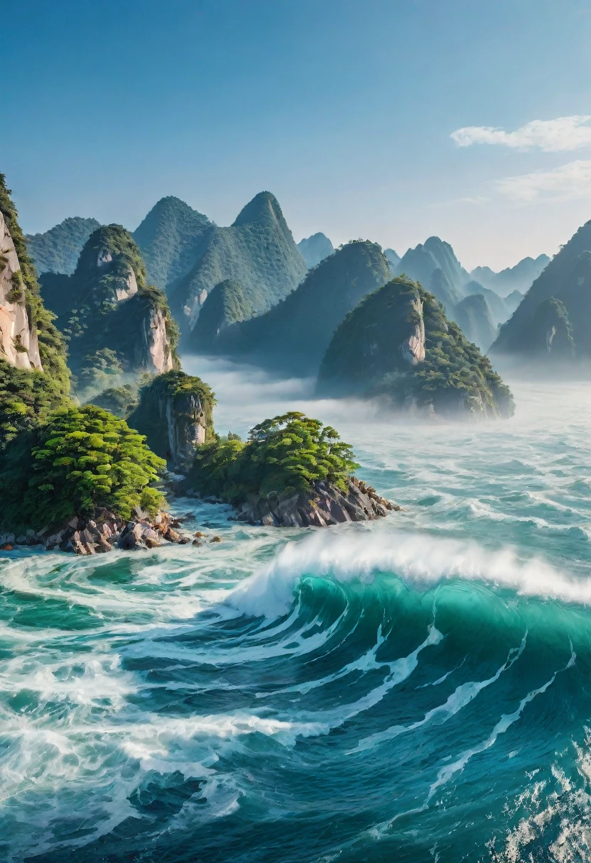 (best quality,4K,8K,high resolution,masterpiece:1.2),Extremely detailed,(Practical,photoPractical,photo-Practical:1.37), The Classic of Mountains and Seas: Jingwei Filling the Sea