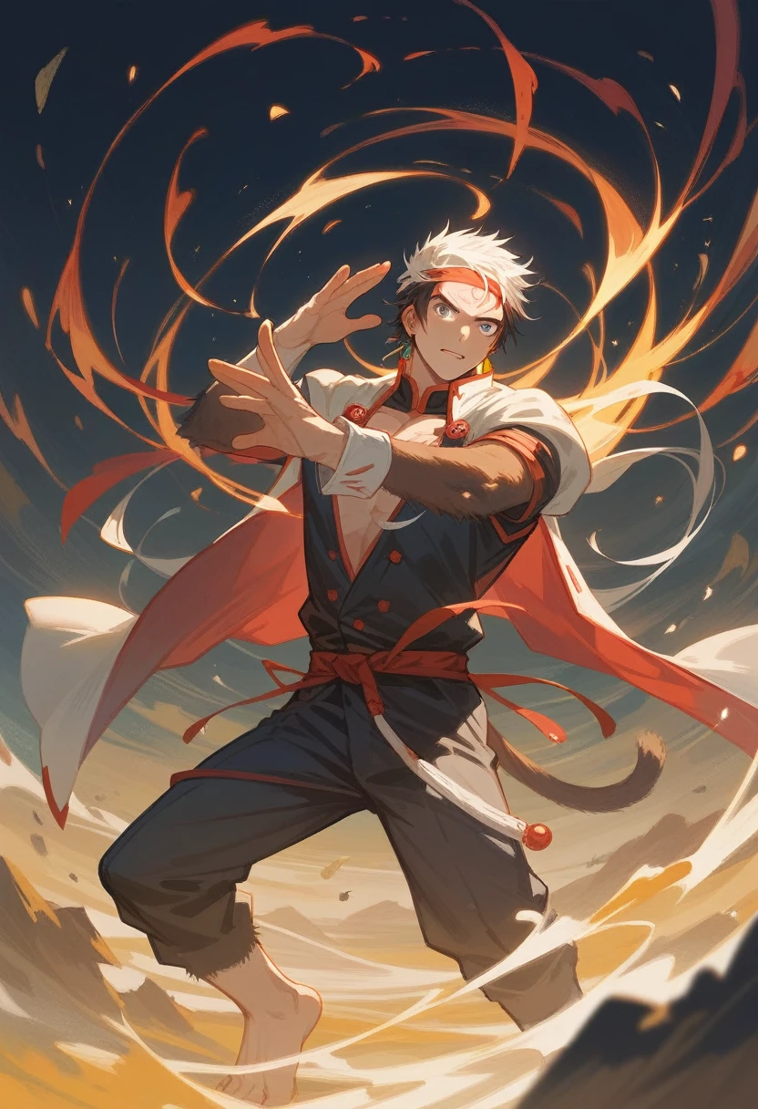 top quality, best quality, High-quality illustrations, masterpiece, super high resolution, detailed background, monkey: a journey to the west, A classic of Chinese literature, this beloved folktale is part adventure story, Sun Wukong, Zhu Bajie, Sagojo, Sanzang,