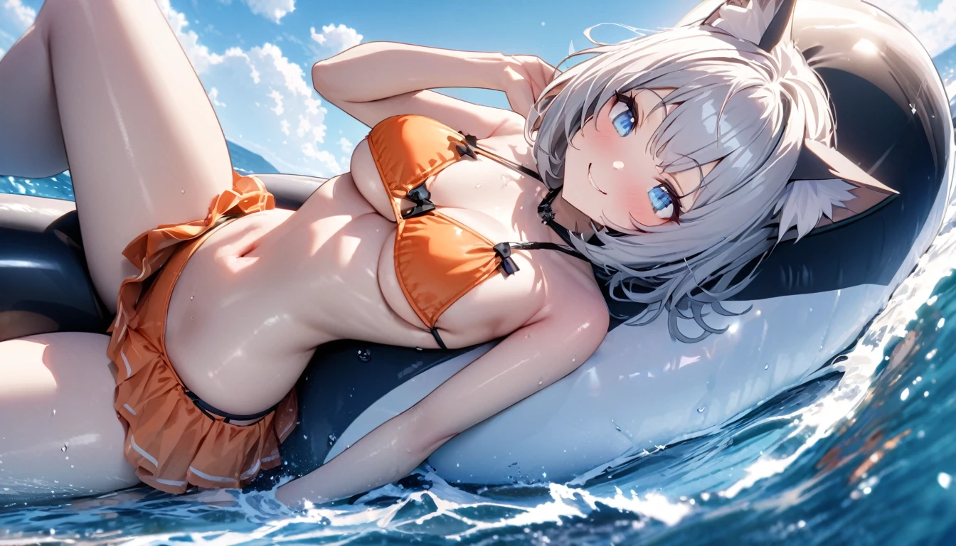 masterpiece, best quality, high quality, detailed, ultra detailed, hyper detailed, insanely detailed, exquisite, beautiful, FHD, Full-HD, 4K, 8K, 16K, highres, absurdres,summer girls!!,swim suit,(dynamic angle),perfect body