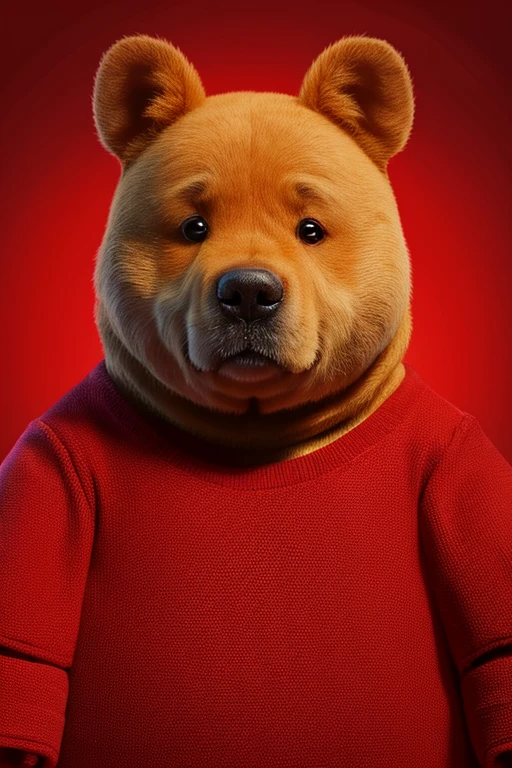 Pooh,icon,Red background,The face is facing you