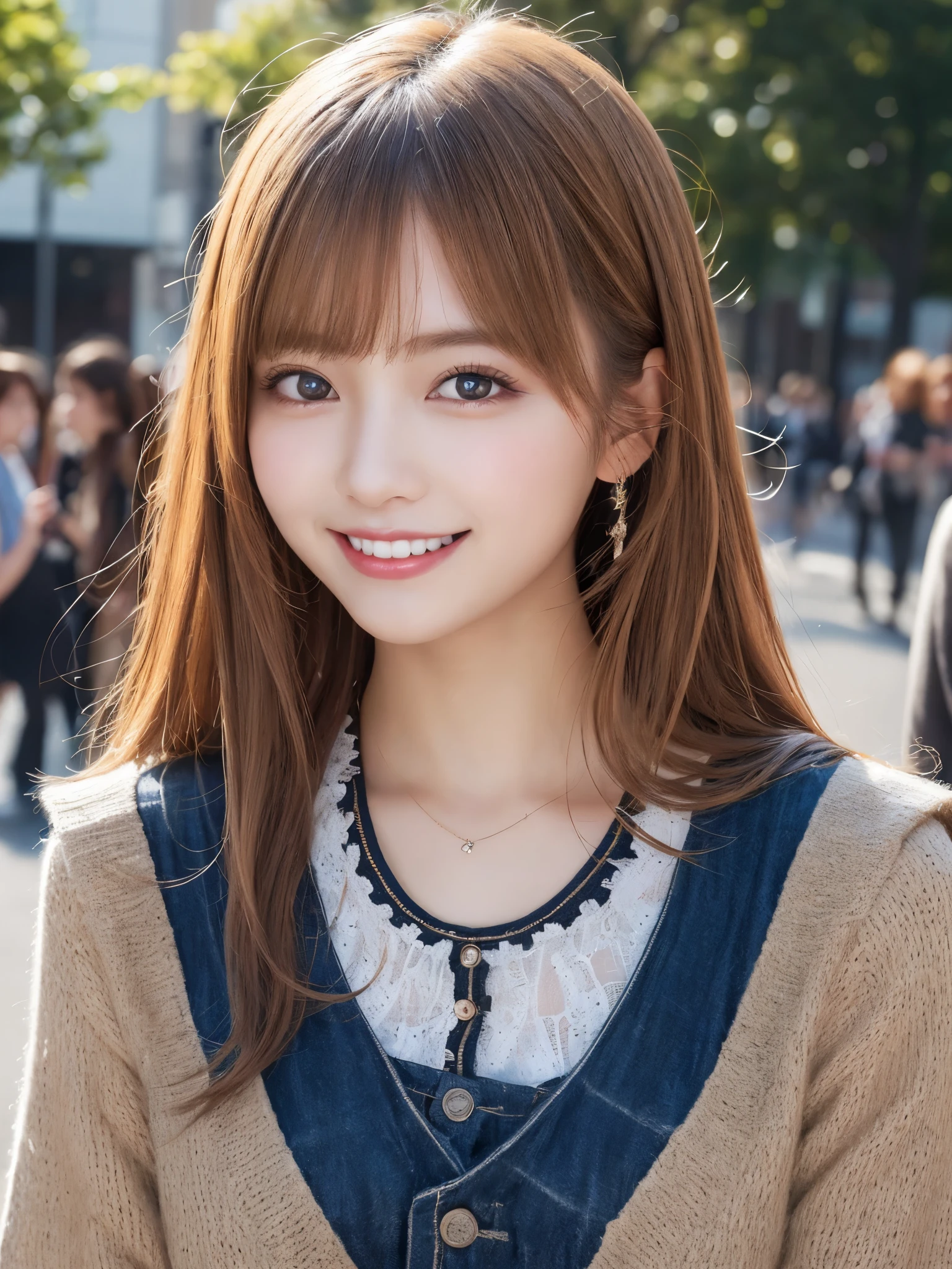 masterpiece, best quality, illustration, ultra-detailed, finely detailed, high resolution, 8K wallpaper, perfect dynamic composition, beautiful detailed eyes, Harajuku, colorful fashion, long hair, playful expression, cute, smile, looking at camera