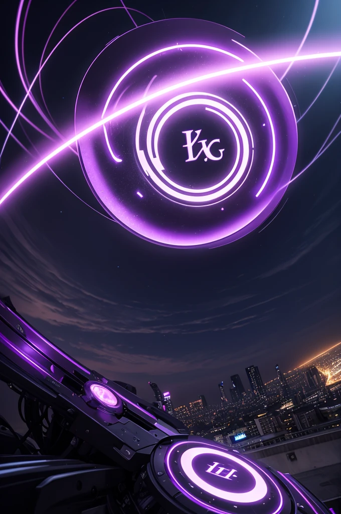 A purple circle with a black letter H with purple gamer lightning in the middle