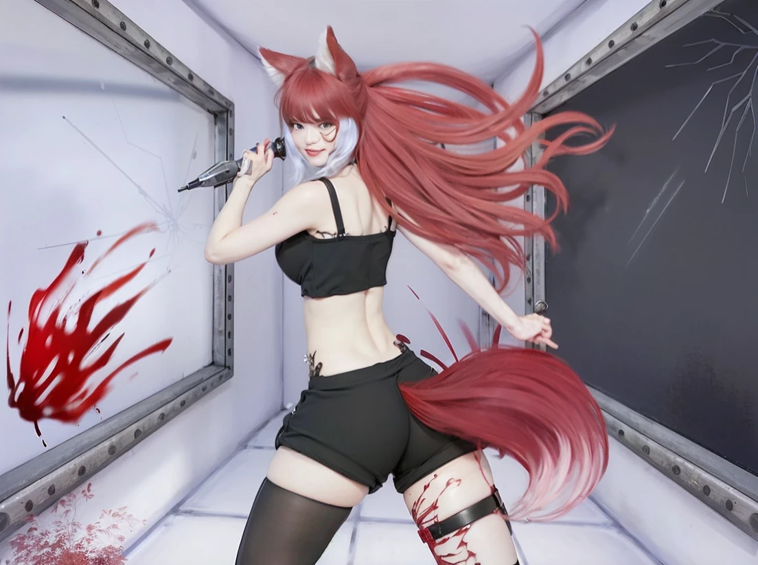 (8K, Raw photo:1.2), Detailed face and eyes, Best Quality, 超A high resolution, highly detailed, masterpiece, Cute Girl, (realistic:1.4), very detailed, professional lighting, black hair, toothy smile, View your audience, Hyper-detailing, Sharp Focus, High quality, blonde hair, bob cuts,