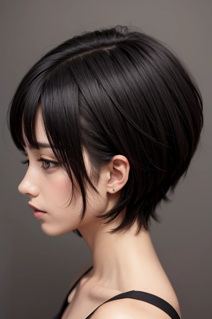 Spanish short hair black medium height 