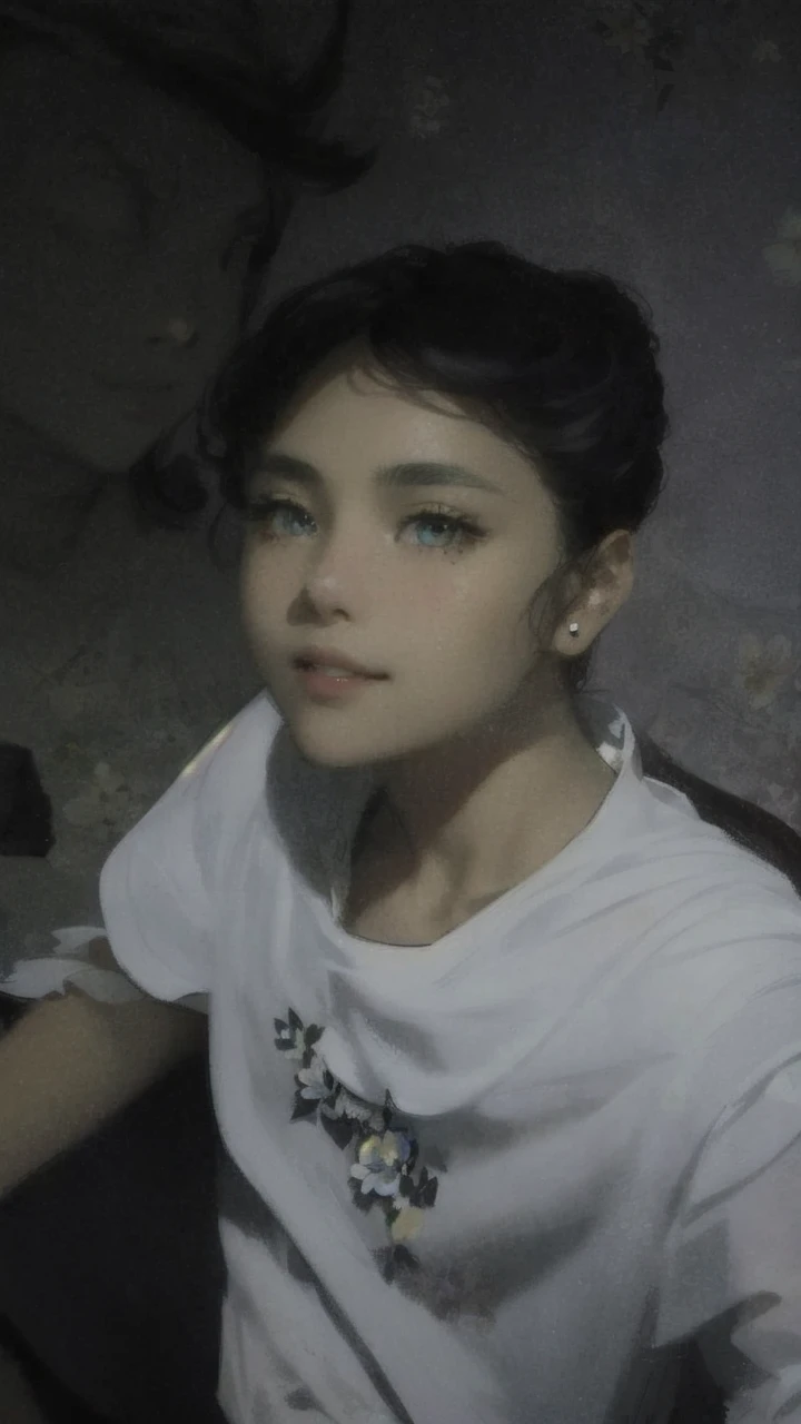 masterpiece, best quality, 1girl, (colorful),(delicate eyes and face), volumatic light, ray tracing, bust shot ,extremely detailed CG unity 8k wallpaper,solo,smile,intricate skirt,((flying petal)),(Flowery meadow) sky, cloudy_sky, moonlight, moon, night, (dark theme:1.3), light, fantasy, windy, magic sparks, dark castle,white hair