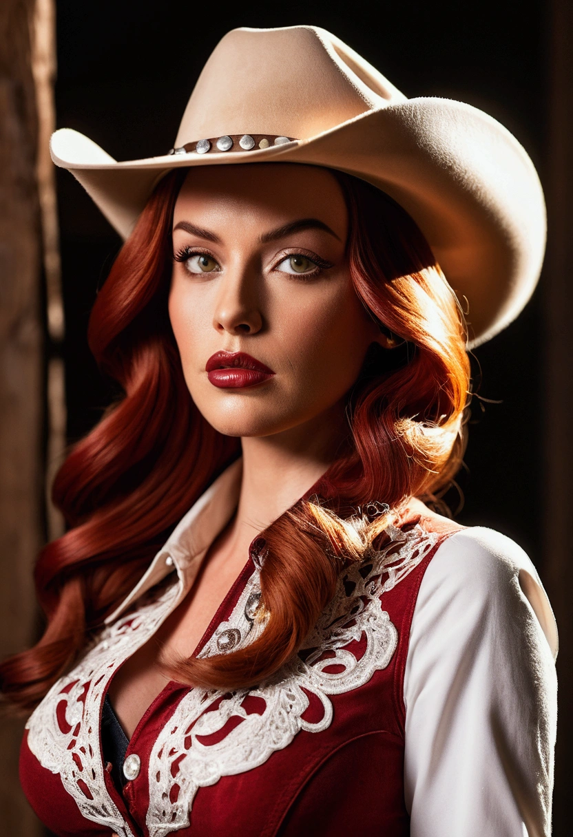 Jessica rabbit in a western wearing a cowgirl hat