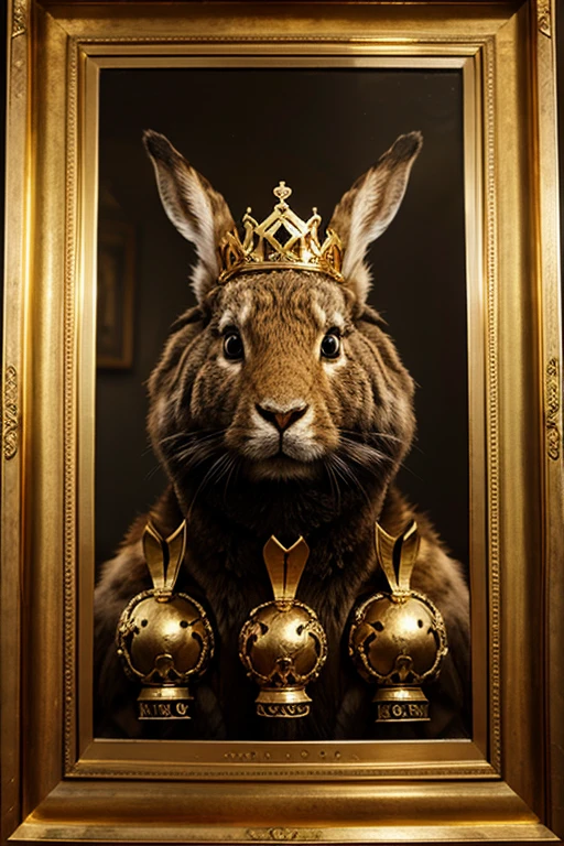 king, rabbit, animal, gold
