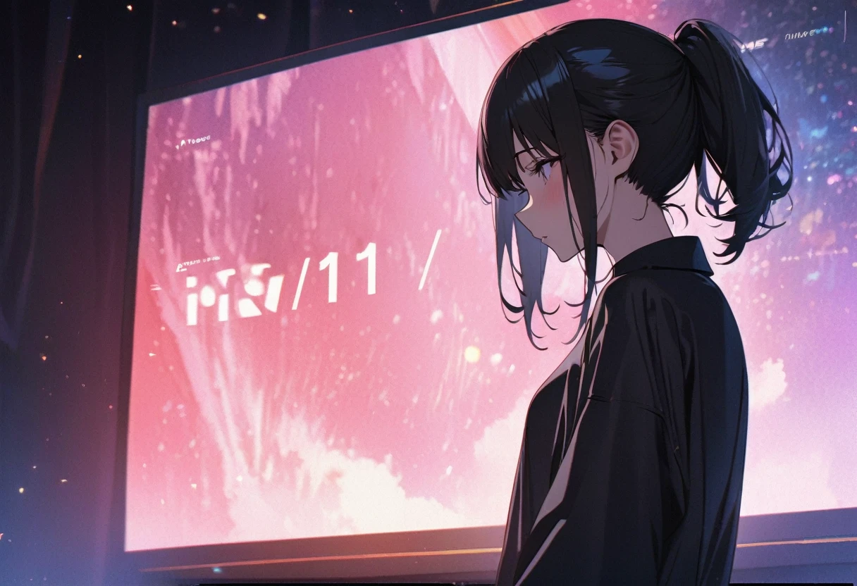 (in cinema screen Word message Visible of "1111"), (Projection onto a cinema screen style), BREAK, perfect ???????, masterpiece, best quality, 16k, beautiful detailed cinema, daydreaming expression.