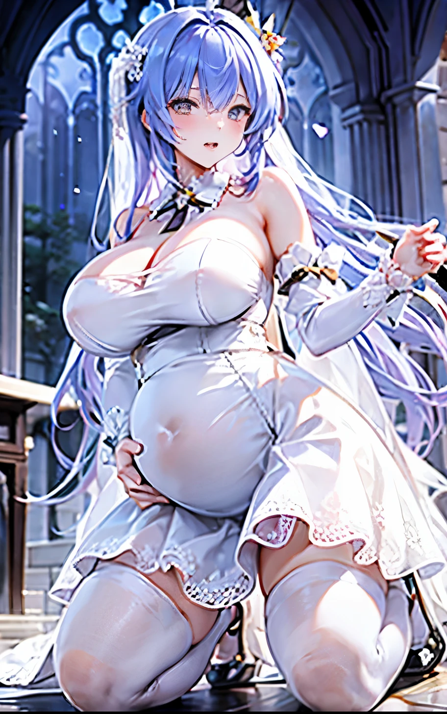 (1girl, 独奏:1.5)Browsing Caution, furuderika, Long Hair, Purple eyes, Blue Hair, Blunt bangs, ,,,nsfw , large breasts, nipple, Walking, , Snow sauna　frozen, wet, ,, Naked, blind ,Temptation, Blank look, 独奏