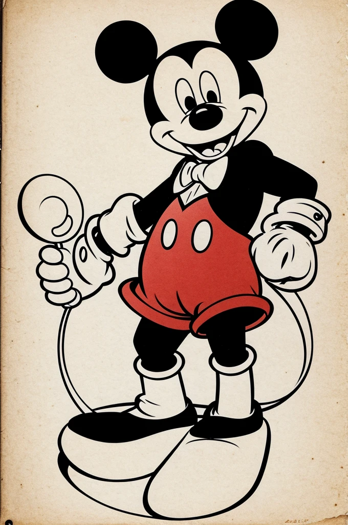 Make a Mickey Mouse type drawing from 1928