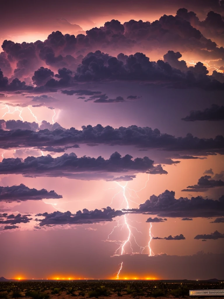 Lightning storm coming across an Arizona desert.