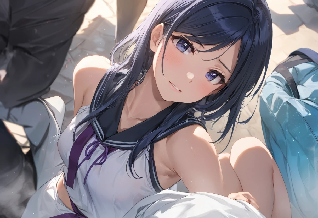 Love Live adult Kanan Matsuura, masterpiece, highest quality, gloss, clothing random, sensitive, beautiful background, transformed into an ally of justice, Held down by the enemy