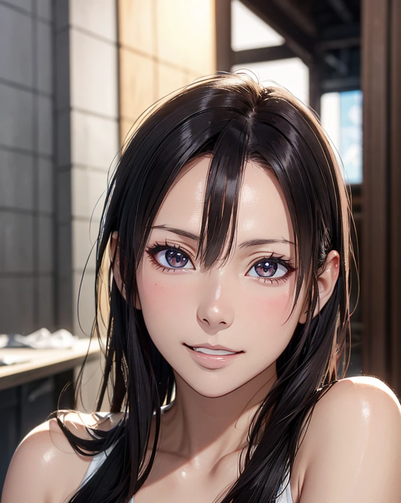 (masutepiece:1.3), High resolution, Ultra-detail,8k wallpaper, Realistic, Photorealsitic, Raw photo, beautifull detailed face,, realistic glistening skin,, detailed hair texture, Perfect body, Beautiful face, precise, Anatomically correct, Highly detailed facial and skin texture, Natural smile