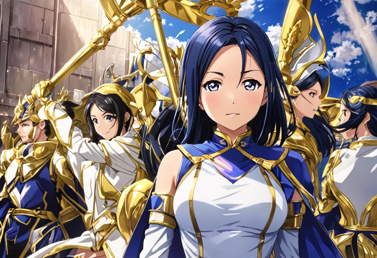 Love Live adult Kanan Matsuura, masterpiece, highest quality, gloss, clothing random, sensitive, beautiful background, transformed into an ally of justice, Held down by the enemy
