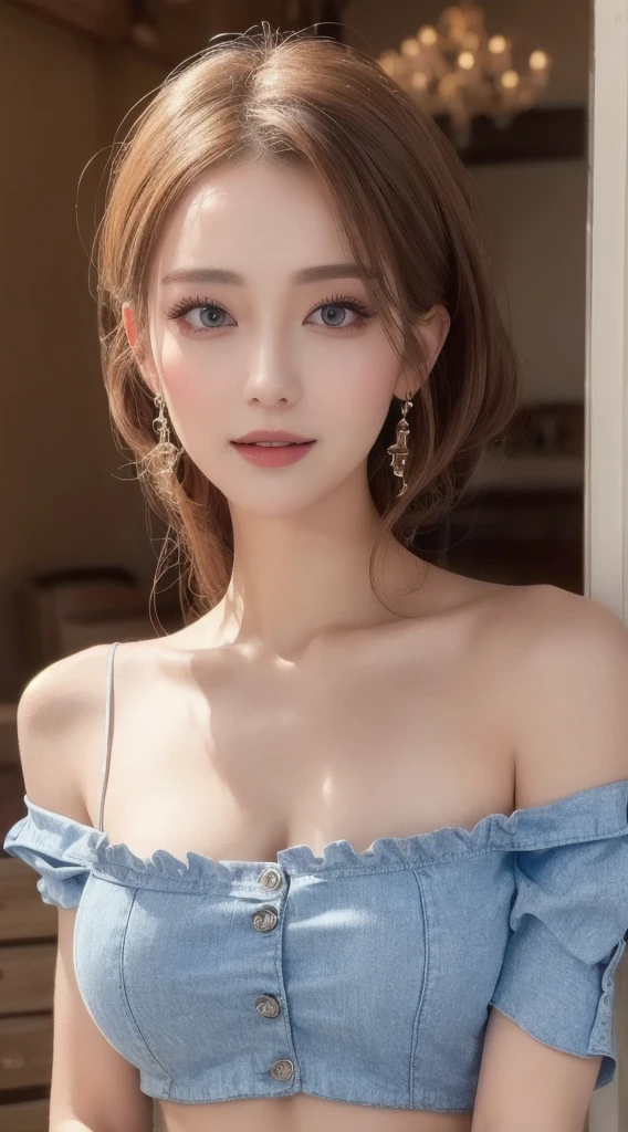 ((best quality, 8k, masterpiece: 1.3)), 1 woman, beauty with slim abs: 1.3, (hairstyle casual, big bust: 1.2), dress: 1.1, super fine face, delicate eyes, double eyelid, laugh, house