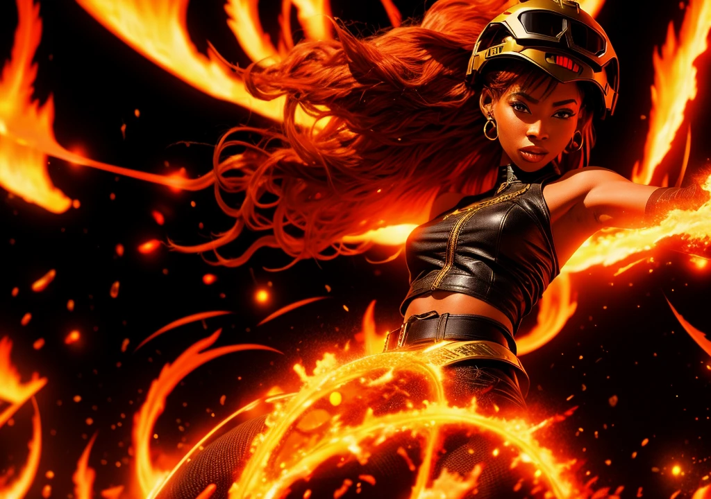 helmetless_doomgirl, female, 1girl, (shooting monsterss), (hellscape, fire, firescape, hell) showing armpits, thick girl. 