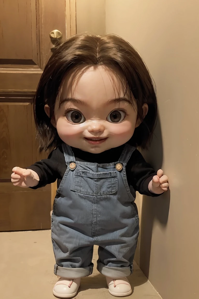 cartoon, very detailed, cute chucky a female style ghibli studios