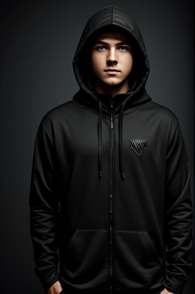 Alan walker Minecraft skin with black hoodie and a dark background