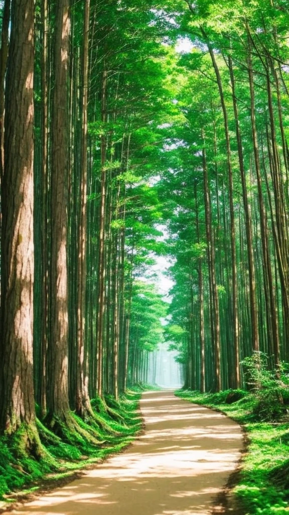 Ghibli style forest trail