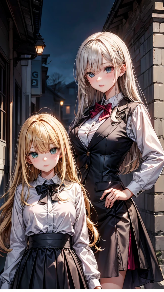 ((3 girls.)) 1 with yellow hair and green eyes. 2 white hair and blue eyes. 3 Red Hair And Red Eyes. The 3 girls are standing. in clothes. High School College Fund.
Neg: wrong eye colors, disproportionate eyes, deformed faces, wrong hair colors, facial distortions, cross eyed, misaligned eyes, pixelated hair, incorrect facial proportions, ill-fitting clothes, poor lighting, low quality