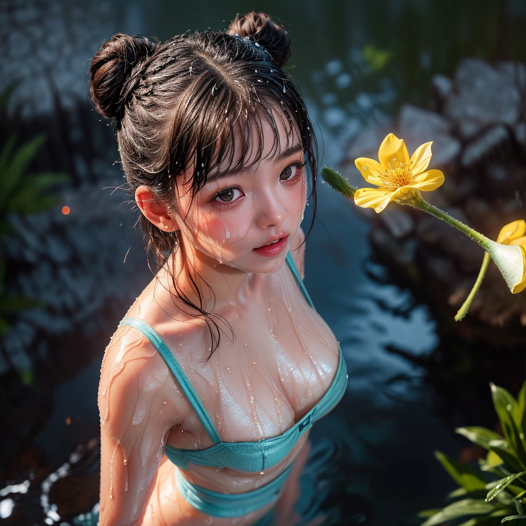masterpiece of ExtremelyDetailed (ProfessionalPhoto of Stunning women:1.4) Looking at Sky, (((Downpour))), BraidHair with bun, (Joyful Expressions LifeLike Rendering), ((Extremely detailed beautiful face and eyes)) BlushAhegao SmoothArmpit LiquidSoap WhiteBubbles (((WetHair))) BREAK PUNIPUNI (((Misako Renbutsu))), beltbra, MysticSight, (Torrential Rain:1.4) (SparklingDrops:1.28) {Overflowing HUGE Underboob|Overflowing WaterDrops|Overflowing water}((({WetSkin|WetFace|WetHair}:1.37))), (SFW), HiddenHands, motionblur (bokeh:1.4), (no extra limbs), (no extra eyebrow), ((Dazzling RainbowColor reflections and particles, LyingFullBody)), (((from above))), FlowerHairpin, Full of flowers, Overflowing Flowers , (((Glowing body:1.5)))