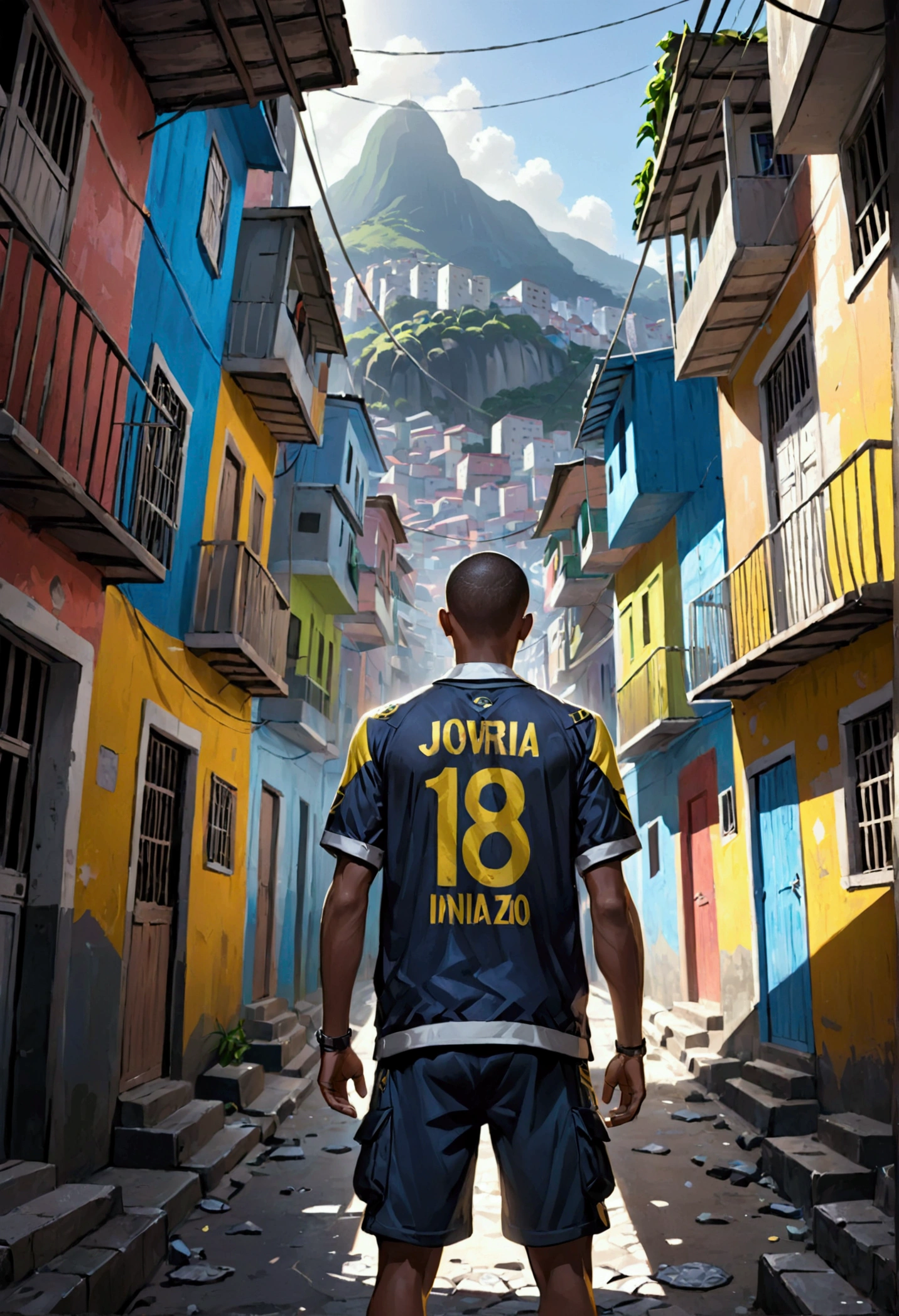 1 criminal man from Rio de Janeiro in a favela