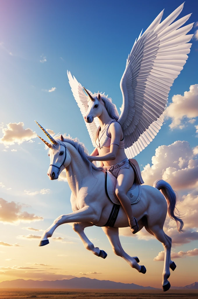 Create realistic winged unicorn images