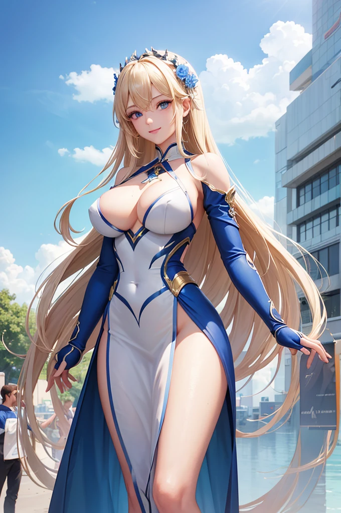 people、woman、blue eyes、Blonde Hair、smile、A sexy costume made of semi-transparent vinyl、Full body image、Very large breasts、Standing pose、
BREAK 未来都市 ,outdoor , BREAK looking at viewer, BREAK (masterpiece:1.2), Highest quality, High resolution, Unity 8k wallpaper, (figure:0.8), (Beautiful attention to detail:1.6), Highly detailed face, Perfect lighting, Highly detailed CG, (Perfect hands, Perfect Anatomy), information