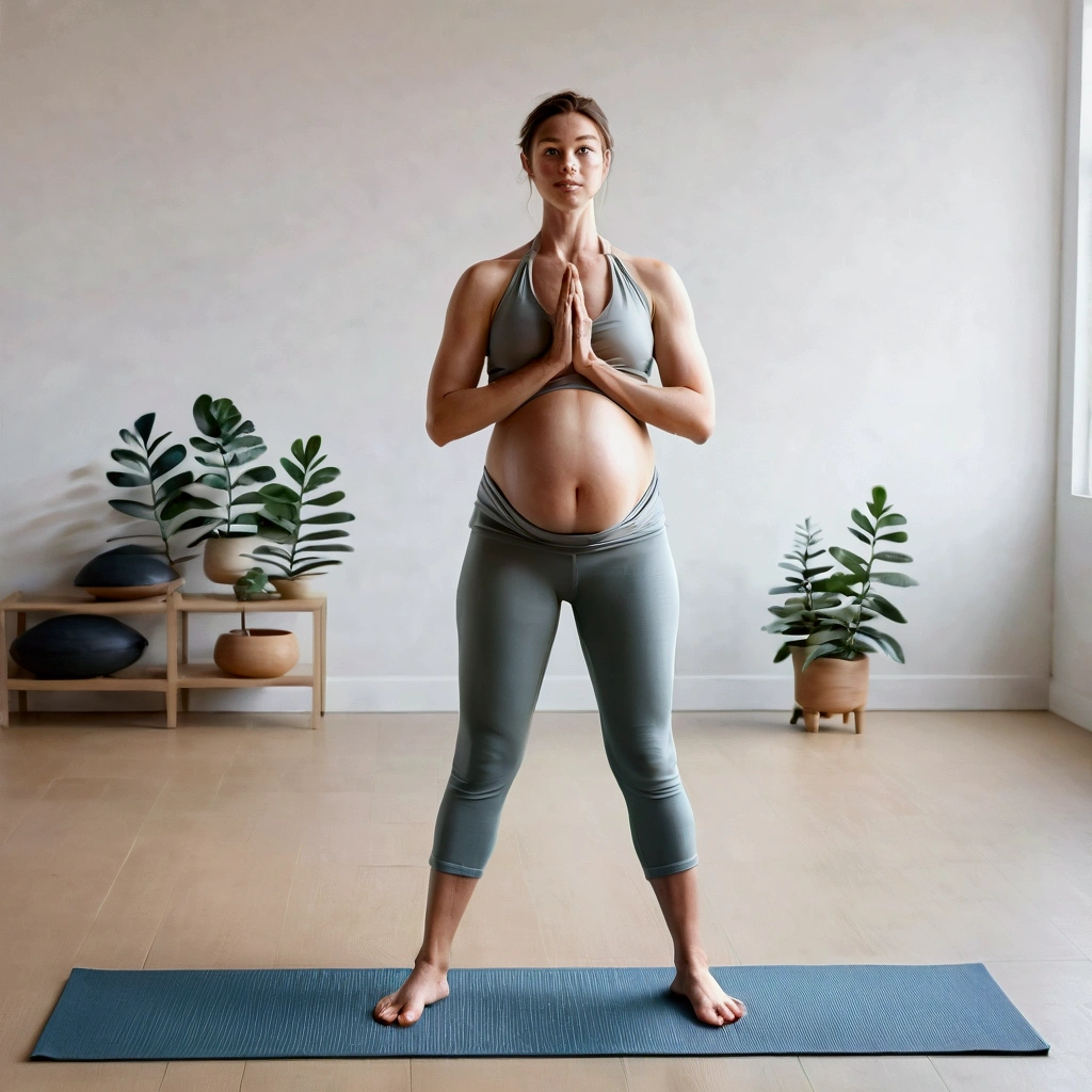Project Title: Image Series - Steps to Mountain Pose (Tadasana) in Prenatal Yoga
I need a series of 5 images that explain step by step how to perform the mountain pose (Tadasana) in prenatal yoga. Each image must be clear and precise, showing a young adult model at each stage of the process. The model should look like she is taking photos for a prenatal yoga ebook digital product, in a quiet environment at home. The style should be relaxing and professional, with soft colors and a minimalist background.
Step 1: Starting Position
Description: Stand with your feet together or slightly apart, distributing your weight evenly.
Visual Cues: Show a young, pregnant woman standing with her feet together or slightly apart, looking directly at the camera. Calm background at home, minimalist.