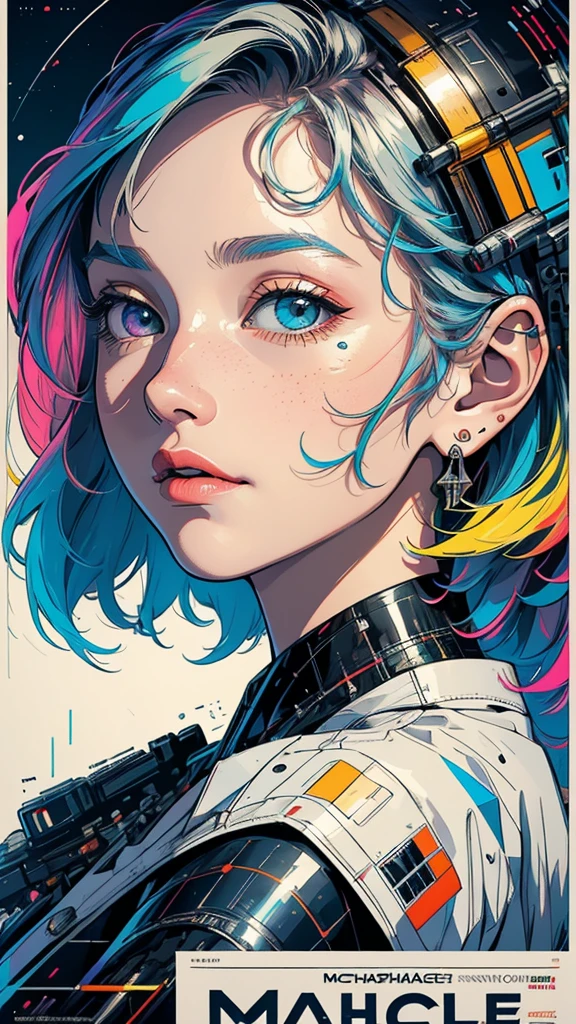 (((masterpiece, highest quality))),(((solo:1.2))),(((1girl:1.2))),32k wallpaper, very detailed, poster, vintage science fiction,(((((geometric cinematic movie poster))))), (bauhaus), shape,(((abstract))),(mid century modern),movie poster,(((((portfolio))))),(((((Close-up))))),(((((bust up))))),((((more various angle)))),(((highlight))),Vast landscape,((((heterochromia)))),(((complete. detailed face))),(((Extremely talented))),(((most complecated machine))),((Overall colorfully))
