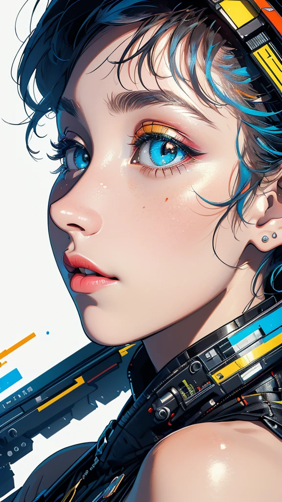 (((masterpiece, highest quality))),(((solo:1.2))),(((1girl:1.2))),32k wallpaper, very detailed, poster, vintage science fiction,(((((geometric cinematic movie poster))))), (bauhaus), shape,(((abstract))),(mid century modern),movie poster,(((((portfolio))))),(((((Close-up))))),(((((bust up))))),((((more various angle)))),(((highlight))),Vast landscape,((((heterochromia)))),(((complete. detailed face))),(((Extremely talented))),(((most complecated machine))),((Overall colorfully))