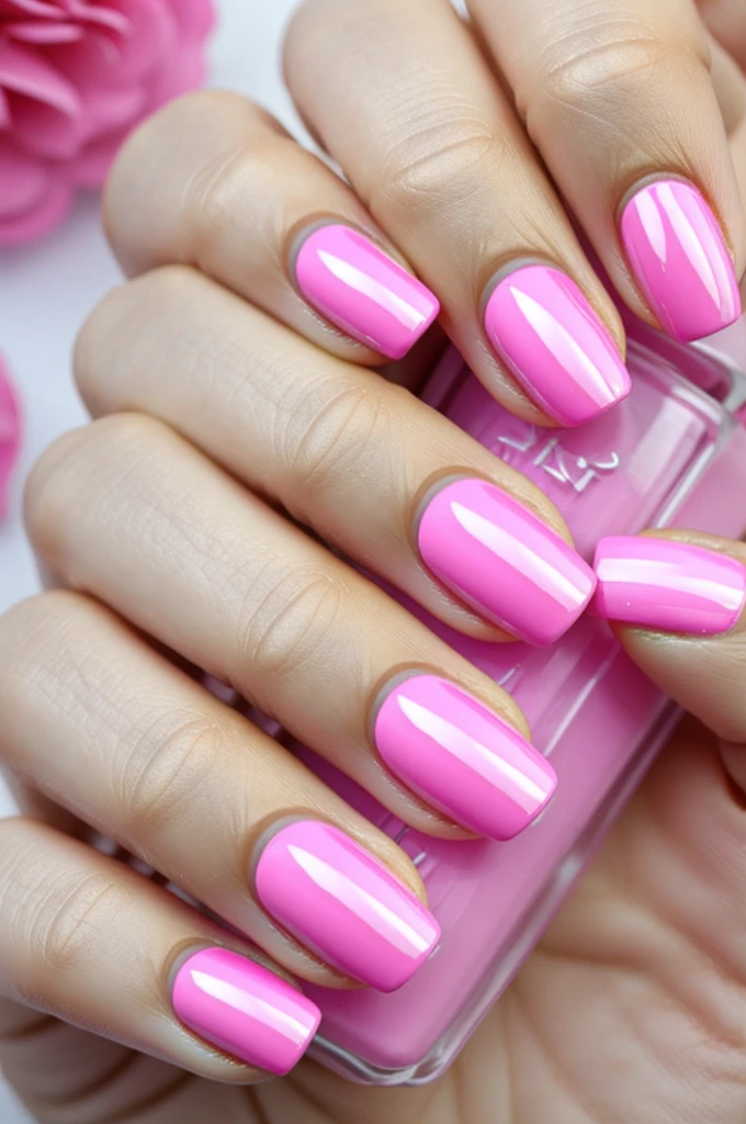 Nail decoration in pink
