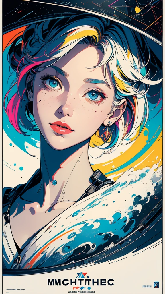 (((masterpiece, highest quality))),(((solo:1.2))),(((1girl:1.2))),32k wallpaper, very detailed, poster, vintage science fiction,(((((geometric cinematic movie poster))))), (bauhaus), shape,(((abstract))),(mid century modern),movie poster,(((((portfolio))))),(((((Close-up))))),(((((bust up))))),((((more various angle)))),(((highlight))),Vast landscape,((((heterochromia)))),(((complete. detailed face))),(((Extremely talented))),(((most complecated machine))),((Overall colorfully))
