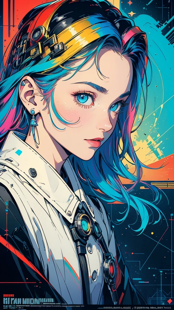 (((masterpiece, highest quality))),(((solo:1.2))),(((1girl:1.2))),32k wallpaper, very detailed, poster, vintage science fiction,(((((geometric cinematic movie poster))))), (bauhaus), shape,(((abstract))),(mid century modern),movie poster,(((((portfolio))))),(((((Close-up))))),(((((bust up))))),((((more various angle)))),(((highlight))),Vast landscape,((((heterochromia)))),(((complete. detailed face))),(((Extremely talented))),(((most complecated machine))),((Overall colorfully))