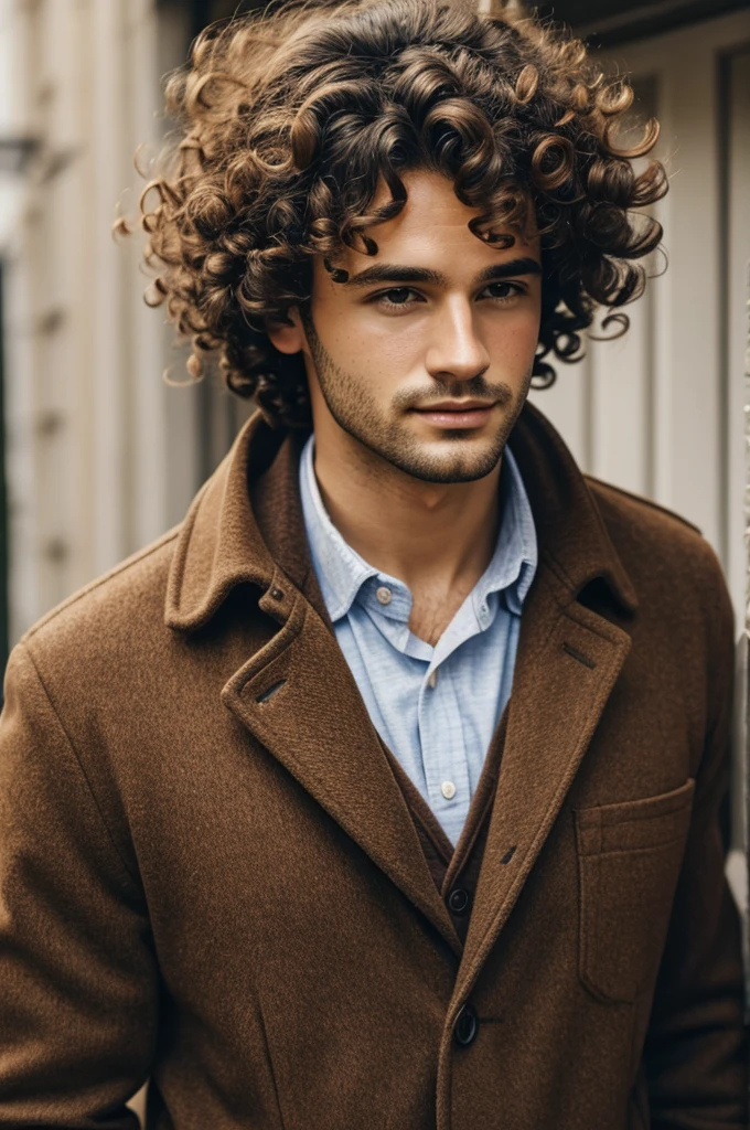 curly haired man