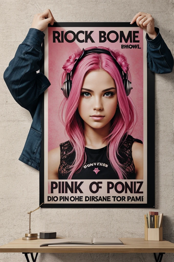Rockmetal poster that says pinkbonez