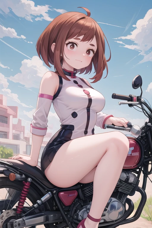 Kirisaki Kyouko, , bob cut, short hair, black hair, purple eyes, , empty eyes , large breasts, 独奏, nipple, ride a bicycle, Heavy snowfall area　Freezing wet crying