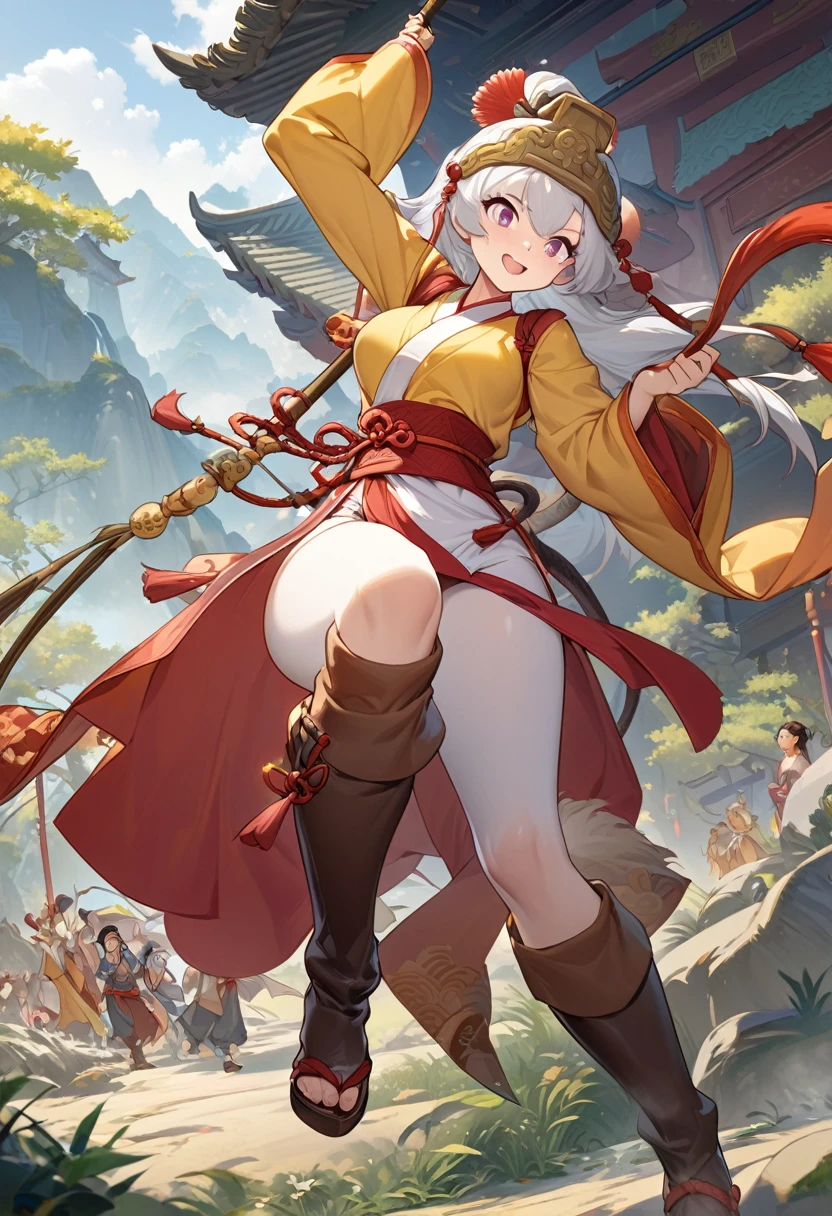 top quality, best quality, High-quality illustrations, masterpiece, super high resolution, detailed background, monkey: a journey to the west, A classic of Chinese literature, this beloved folktale is part adventure story, Sun Wukong, Zhu Bajie, Sagojo, Sanzang,