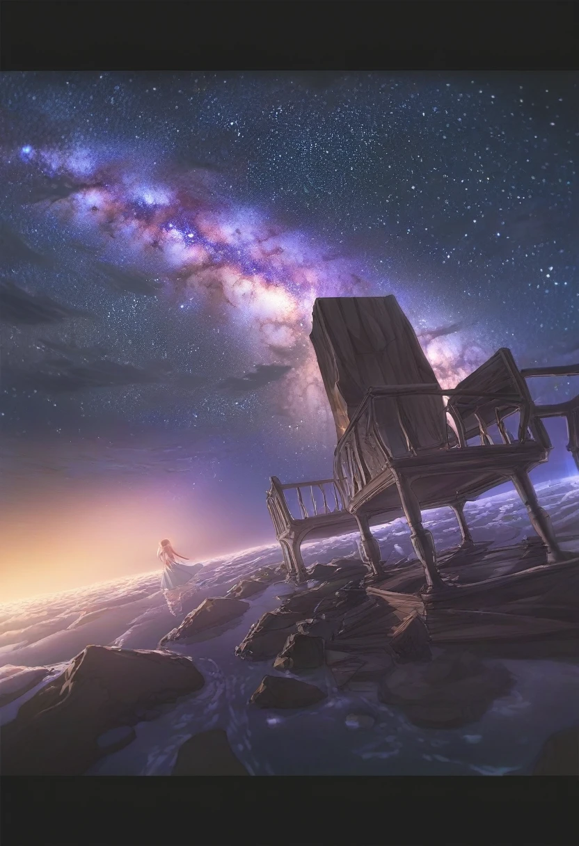 a breathtaking night landscape, a stunning starry night sky, a beautiful galaxy, a captivating purple sky filled with shimmering stars, a serene and peaceful atmosphere, highly detailed, 8k, HDR, masterpiece, best quality, extremely detailed, cinematic lighting, dramatic shadows, vibrant colors, ethereal, awe-inspiring, mesmerizing