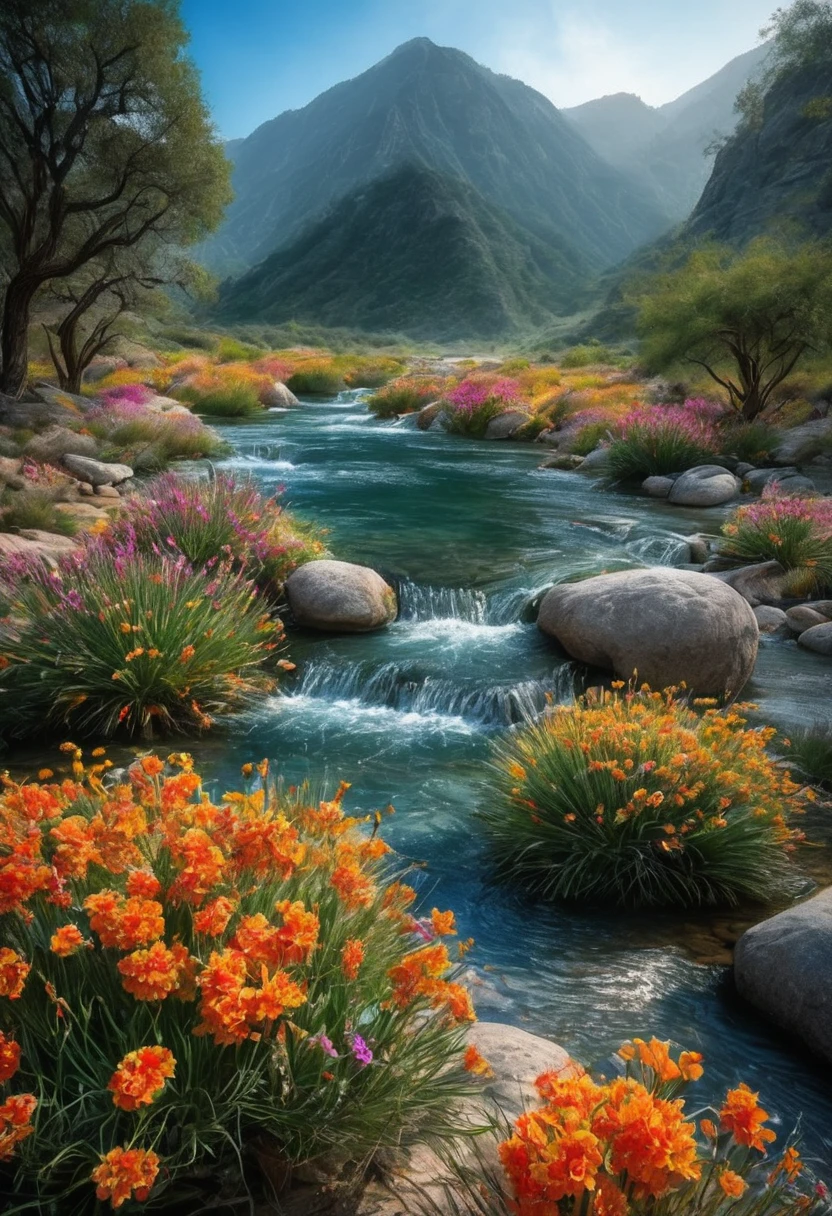 The images I see now that I am stone are fascinating, the forests and deserts where I lived are totally different. , They are a beautiful stone, I am a diamond. The images that I see and that I have seen are impressive. Seeing what the flowers and trees are like is impressive. ,The forests and deserts seem full of magic, the rivers show their best face, the style is very real very real ,the composition of the image applies all the rules of photography and cinema lighting is used , the background looks impressive the depth of field is visible you can see natural colors you can see the detail of the flowers of all